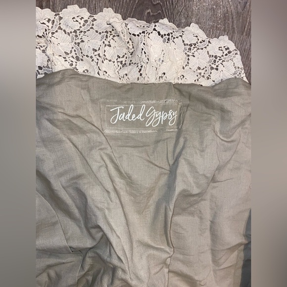 Jaded Gypsy Lace Collar Linen Shirt - Picture 3 of 8